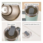 Thumbnail for Nestasia Tumbler with Handle Straw & Lid - 1.2L (Green) - Distacart