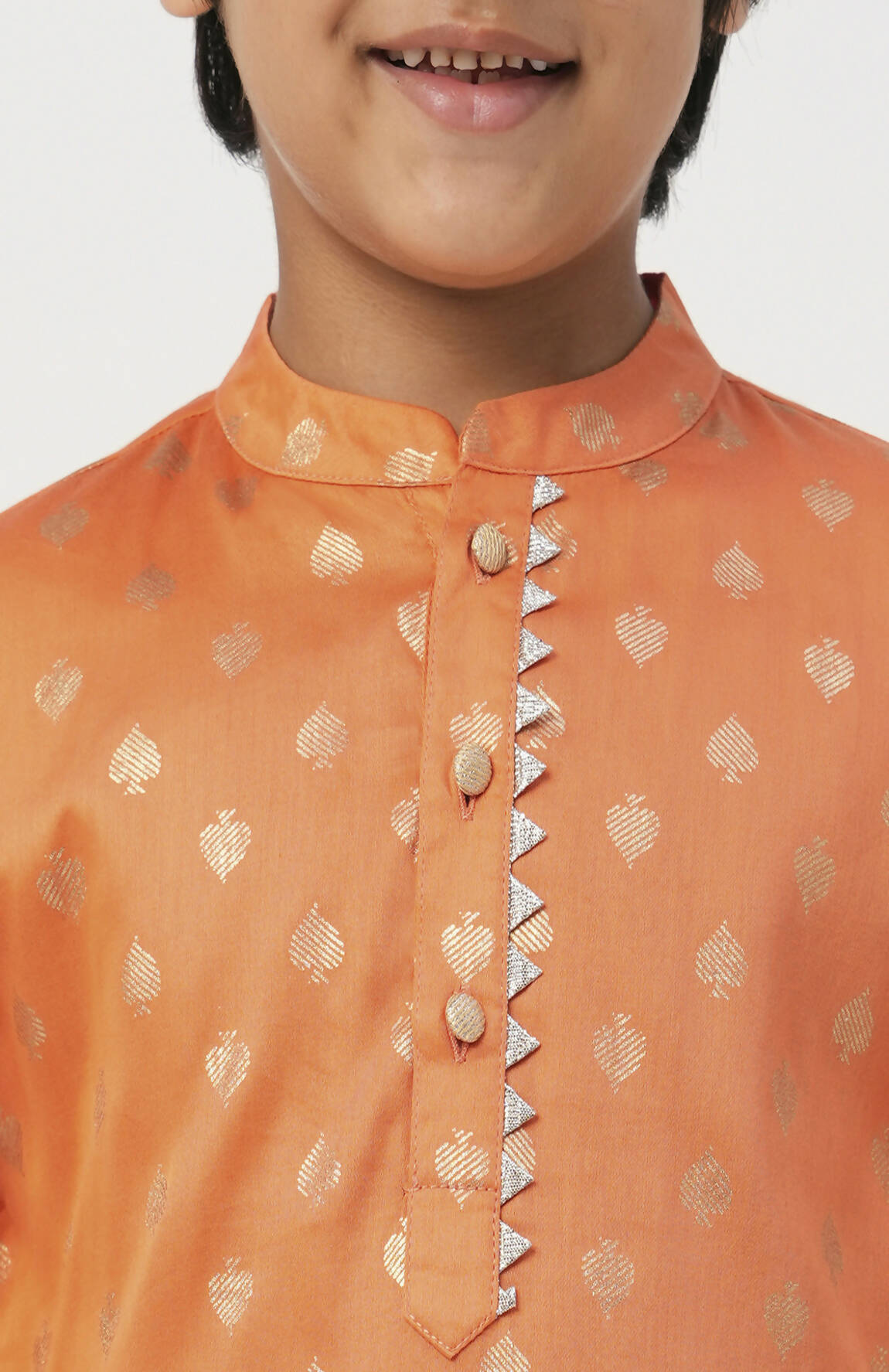 Lil Drama Mehfil Orange Kurta Pant Set For Boys - Distacart