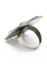 Thumbnail for Mominos Fashion Johar Kamal Oxidised Silver-Plated Brass Finish Peacock Wings Choker For Women - Distacart