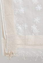 Thumbnail for Mominos Fashion Moeza Women's Orgenza All Over Chikan Work White Dupatta - Distacart