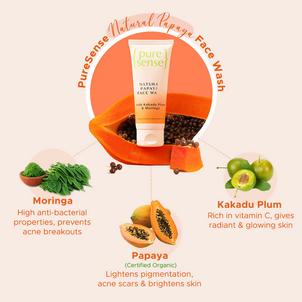 PureSense Natural Papaya Face Wash - Distacart