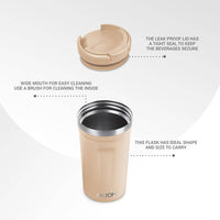 Thumbnail for Milton Corral Thermosteel Insulated Coffee Mug Tumbler - 400ml (Cream) - Distacart