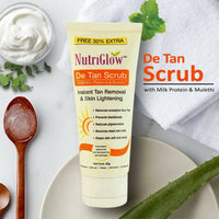 Thumbnail for NutriGlow De Tan Scrub With Milk Protein & Mulethi - Distacart