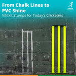 Thumbnail for Vifitkit Cricket Stumps with Stand & Bails (Black and Flourescent Green) - Distacart