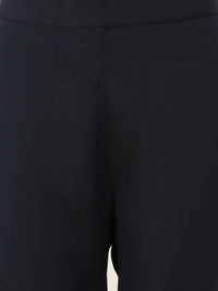 Thumbnail for FIORRA Women's Navy Blue Poly Crepe Straight Kurta Pant With Dupatta - Distacart