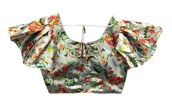 Vamika Grey Mate Digital Print Blouse - Distacart