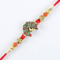 Thumbnail for Beautiful Peacock Ethnic Rakhi & Cadbury Temptations - Distacart