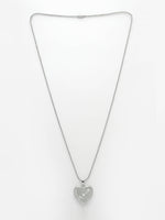 Thumbnail for NVR Men Silver Plated Heart Shaped Pendent With Picture Frame And Chain - Distacart