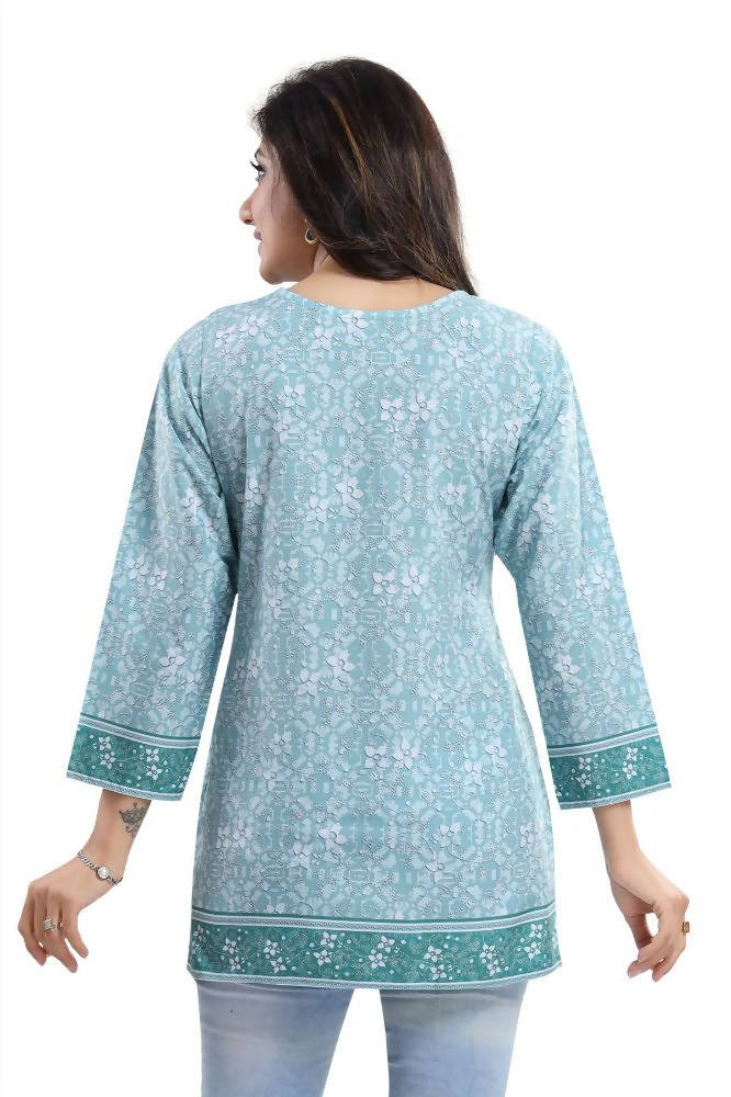 Snehal Creations Alluring Faux Crepe Printed Short Kurti Tunic Top