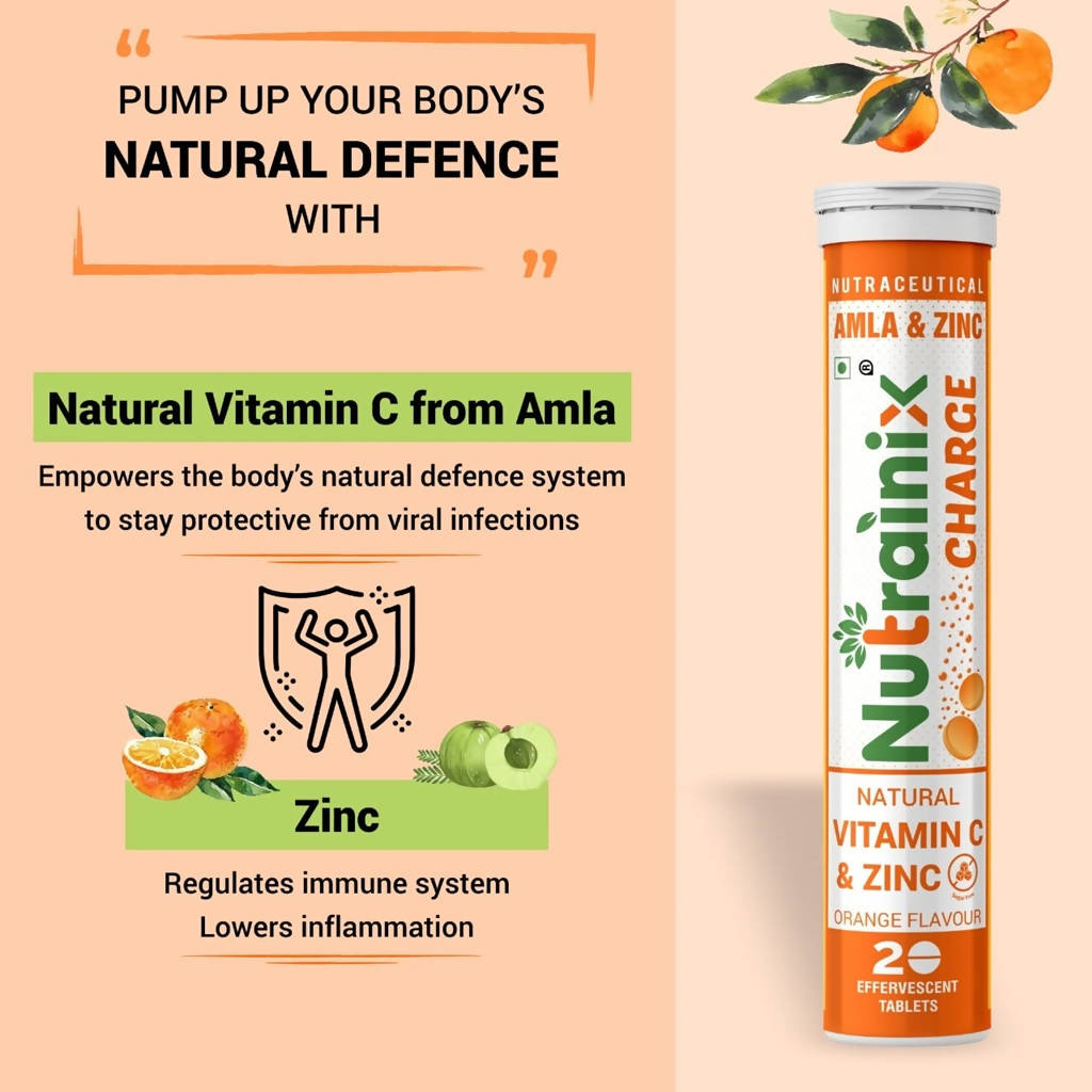 Nutrainix Charge Natural Vitamin C & Zinc Tablets