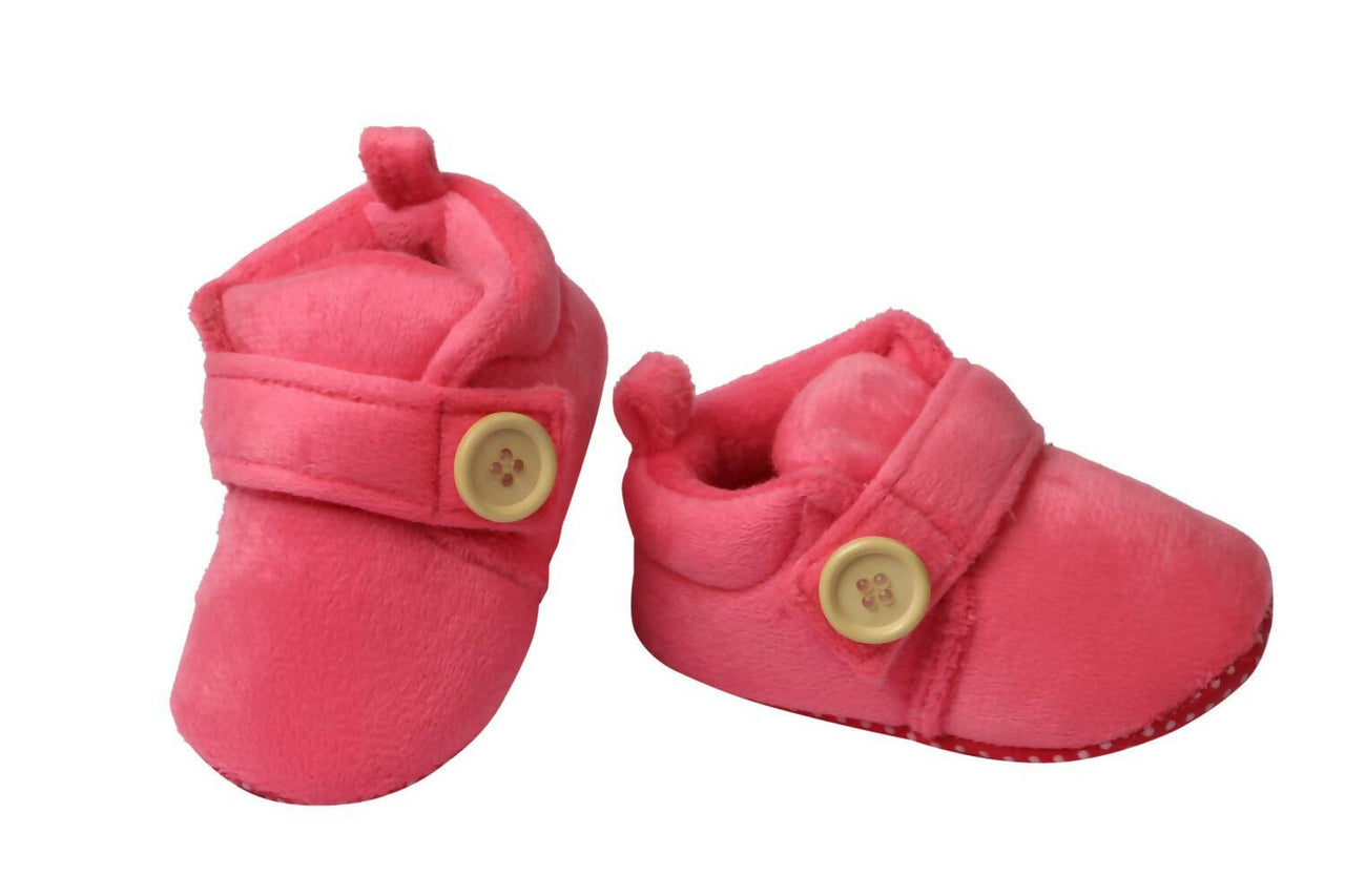 Tiny Bugs Unisex Soft Base Booties - Pink - Distacart