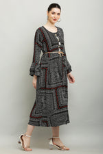 Thumbnail for PAVONINE Black Color White Printed Kurta For Women - Distacart