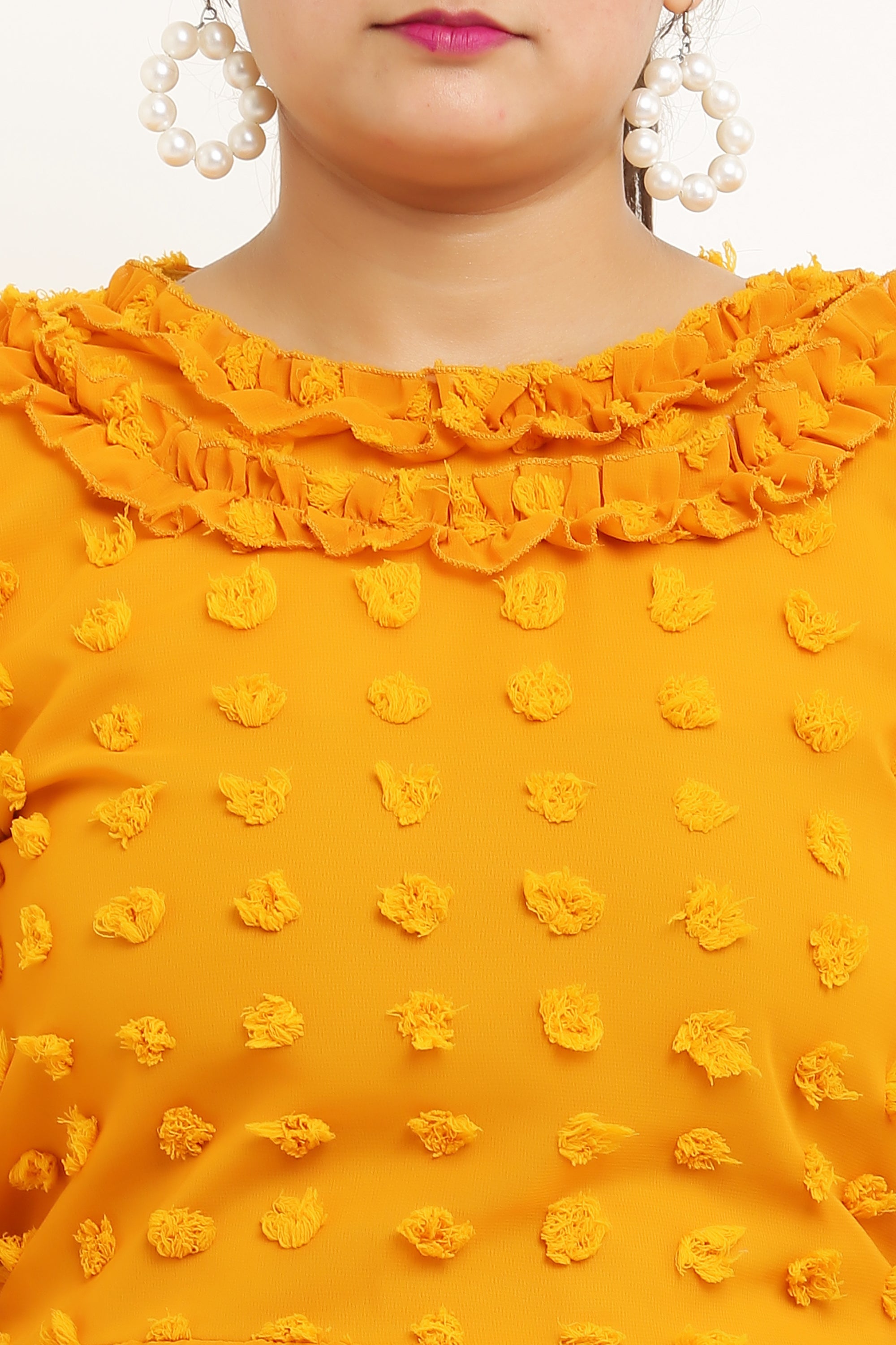 PAVONINE Buta-Design Mustard Dress For Girls & Women - Distacart