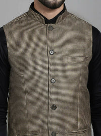 Thumbnail for Even Apparels Nehru Jacket With Welt Pockets - Beige - Distacart