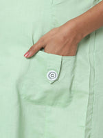 Thumbnail for Manet Half Sleeves Solid Maternity Dress With Concealed Zipper Nursing Access - Green - Distacart