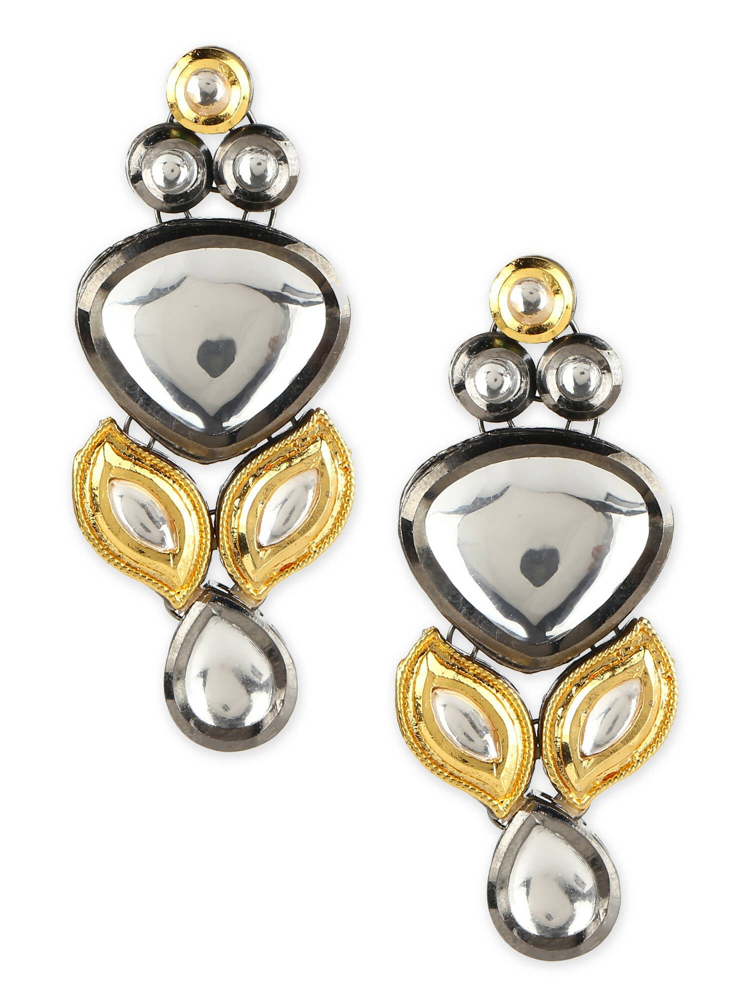 Silver-Plated Contemporary Drop Earrings - Ruby Raang - Distacart