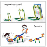 Thumbnail for Kipa 150 Pieces Pipe Puzzle with Storage Container, Educational & Intellectual Playing Model Construction Blocks with Rolling Wheelbase - Distacart