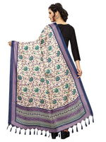 Thumbnail for Vamika Beautiful Navy Blue Printed Khadi Bhagalpuri Dupatta