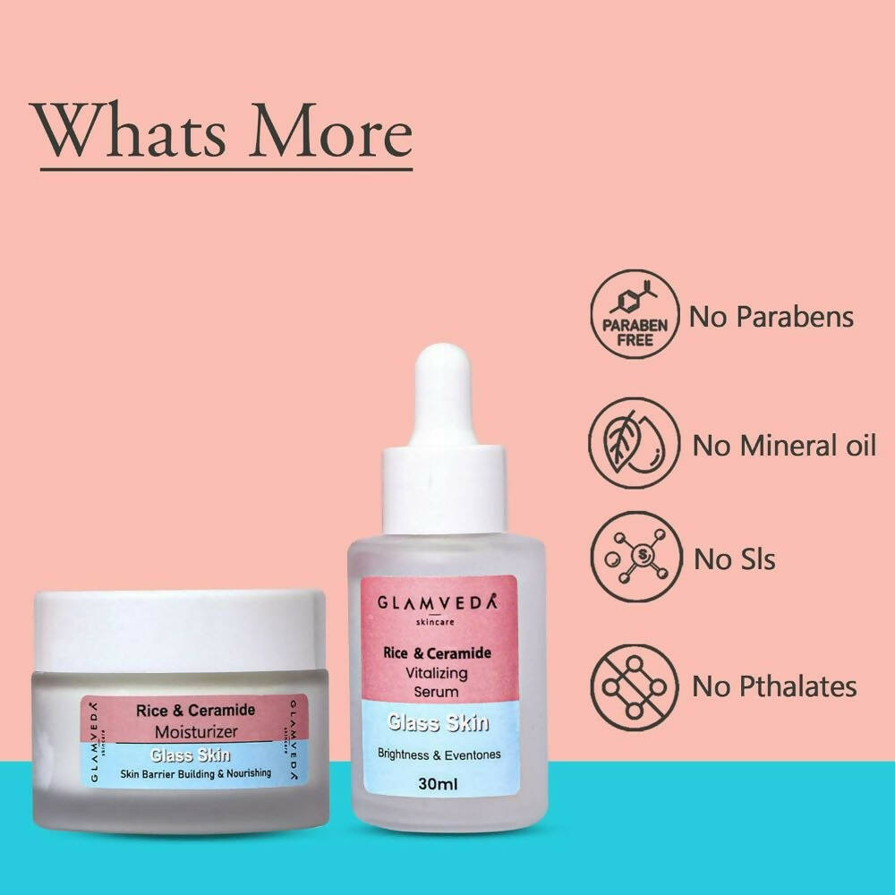 Glamveda Korean Glass Skin Rice & Ceramide Dewy Sunscreen Spf 50 Pa+++ - Distacart