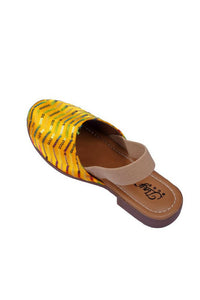 Thumbnail for Tiny Bugs Girls Embroidered Strap Ethnic Jutis-Yellow - Distacart