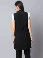 Thumbnail for Even Apparels Black Polywool Open Front Women's Long Coat PW668 - Distacart