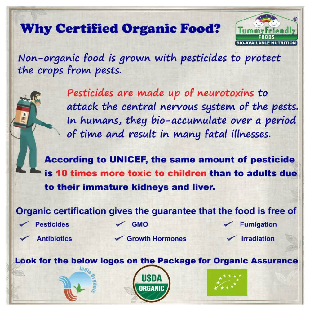 TummyFriendly Foods Certified Organic Oats, Green Moong, Spinach Porridge Mix for 8 Months Old - Distacart