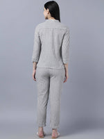 Thumbnail for Myshka Stylish Grey 3/4 Sleeve Women's Cords Set - Distacart