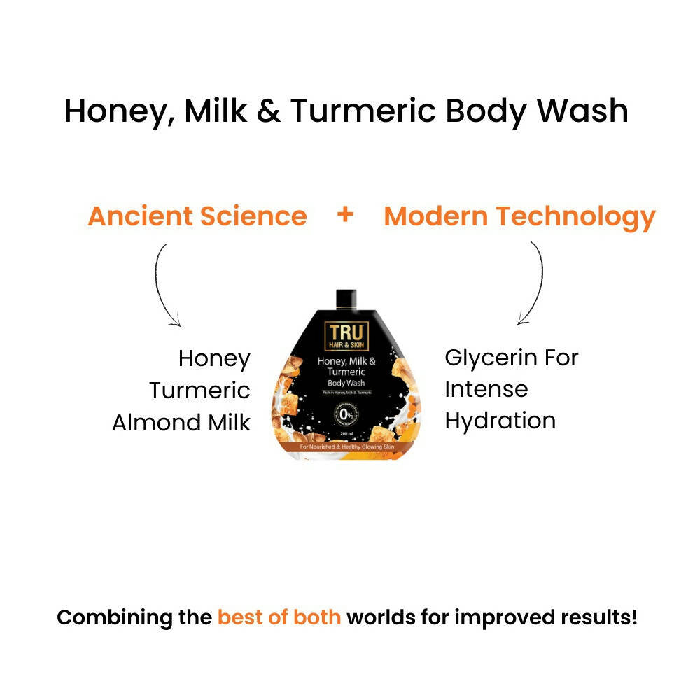 Tru Hair & Skin Honey, Milk & Turmeric Body Wash - Distacart