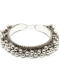 Thumbnail for Mominos Fashion Kamal Johar Oxidised Silver-Plated Ghungroo Handcraft Bracelet