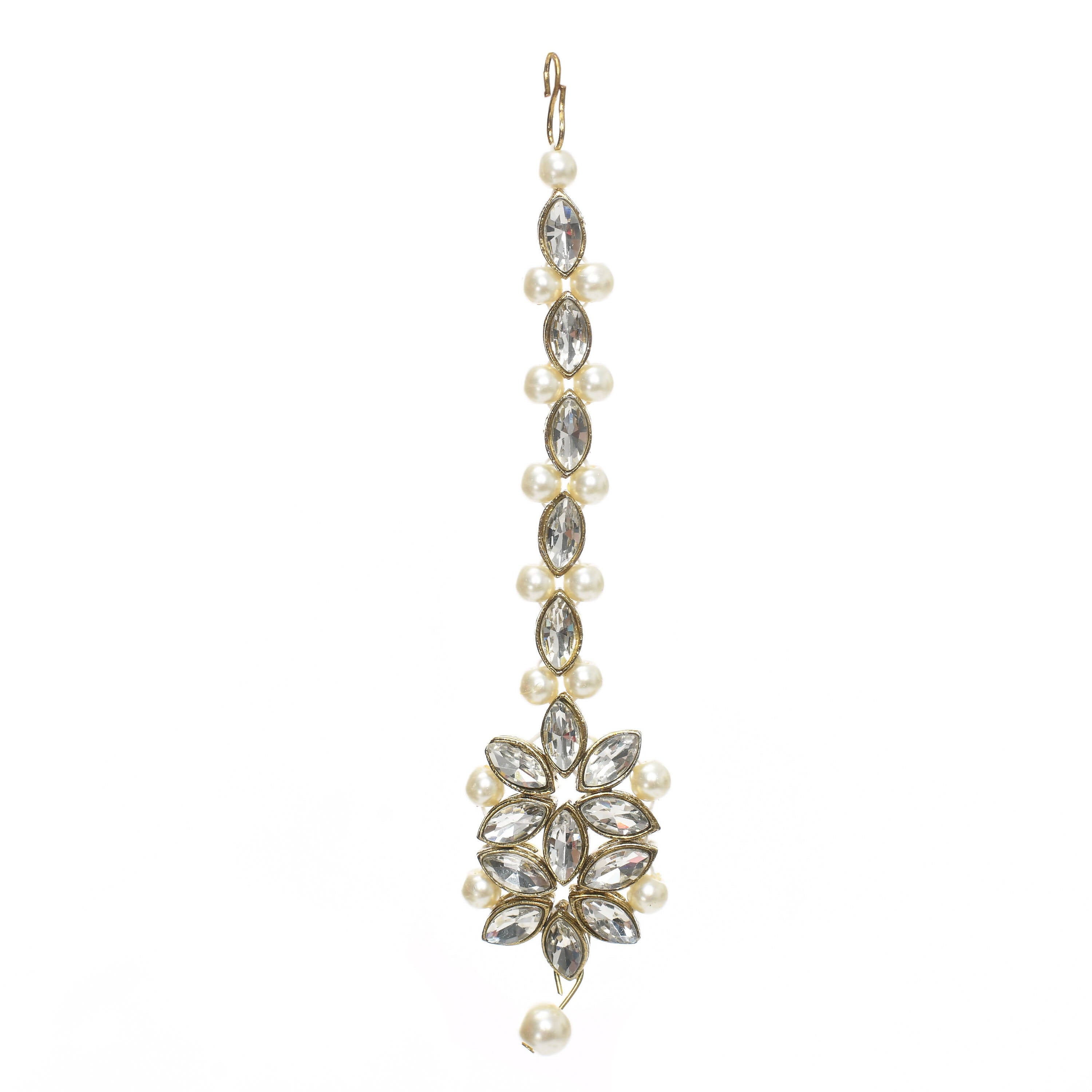 Mominos Fashion Johar Kamal Gold-Plated Brass Finish Kundan/Pearls Choker For Women (White) - Distacart