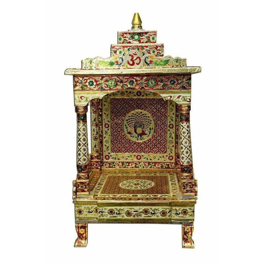 Silver Coated Multi Color Pooja Mandir / Pooja Mandiram Multi Color - Distacart
