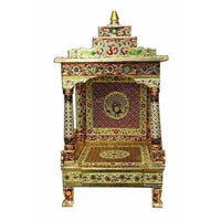 Thumbnail for Silver Coated Multi Color Pooja Mandir / Pooja Mandiram Multi Color - Distacart