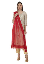 Thumbnail for Mominos Fashion Red Orgenza Nug Embroidery Dupatta