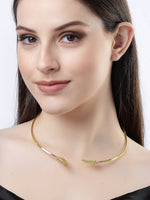 Thumbnail for NVR Women Gold-Plated Circular Choker Necklace - Distacart