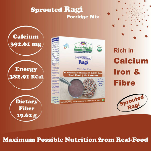 TummyFriendly Foods Certified Organic Sprouted Ragi Porridge Mix - Distacart