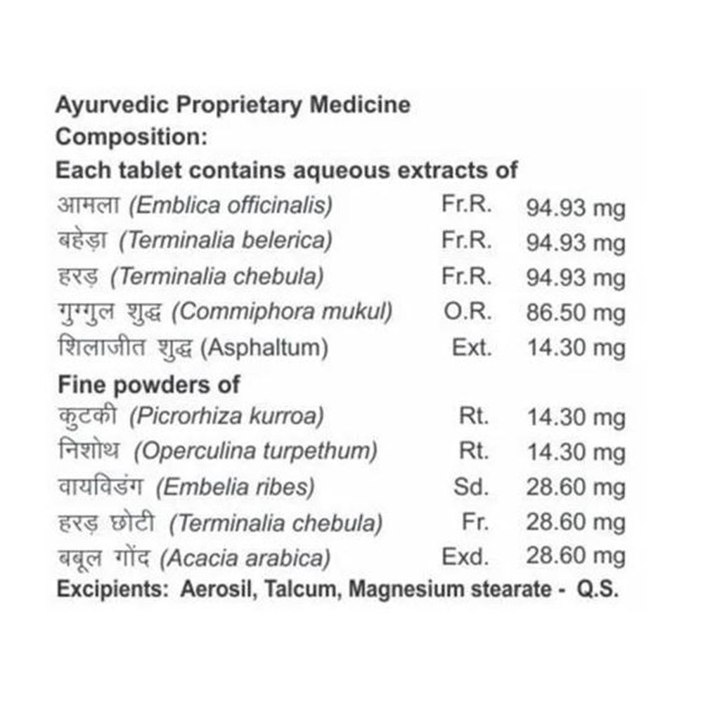 Patanjali Divya Medohar Vati ingredients