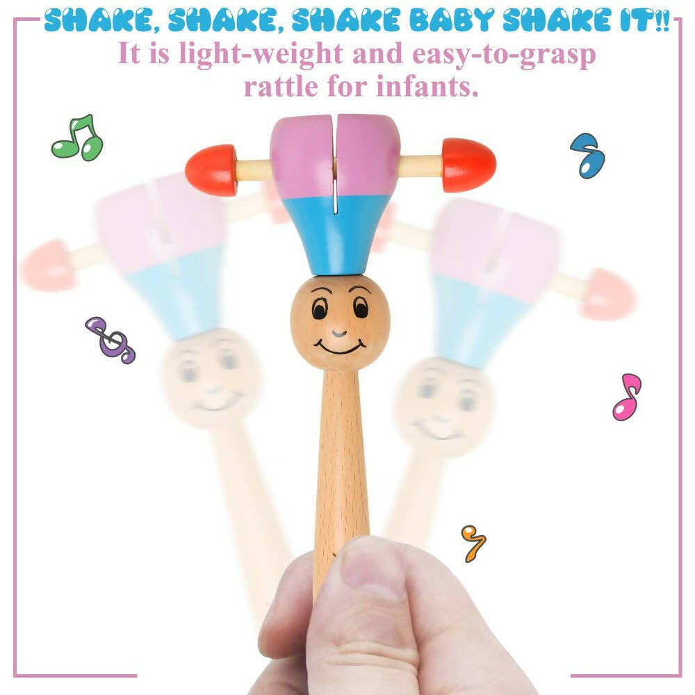Matoyi Maraca Wooden Baby Rattle - Distacart