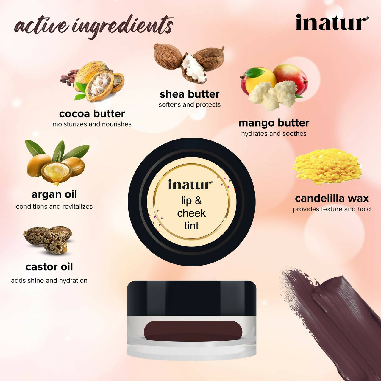 Inatur Lip and Cheek Tint Port Wine - Distacart