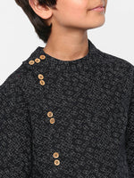 Thumbnail for Manet Ethnic Full Sleeves Triangel Printed Shirt - Black - Distacart