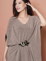 Thumbnail for Women Republic Hand Embellished Golden Gown - Distacart