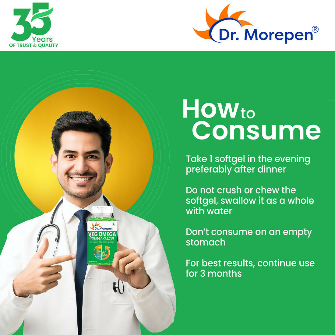 Dr. Morepen Veg-Omega Veg Capsules - Distacart
