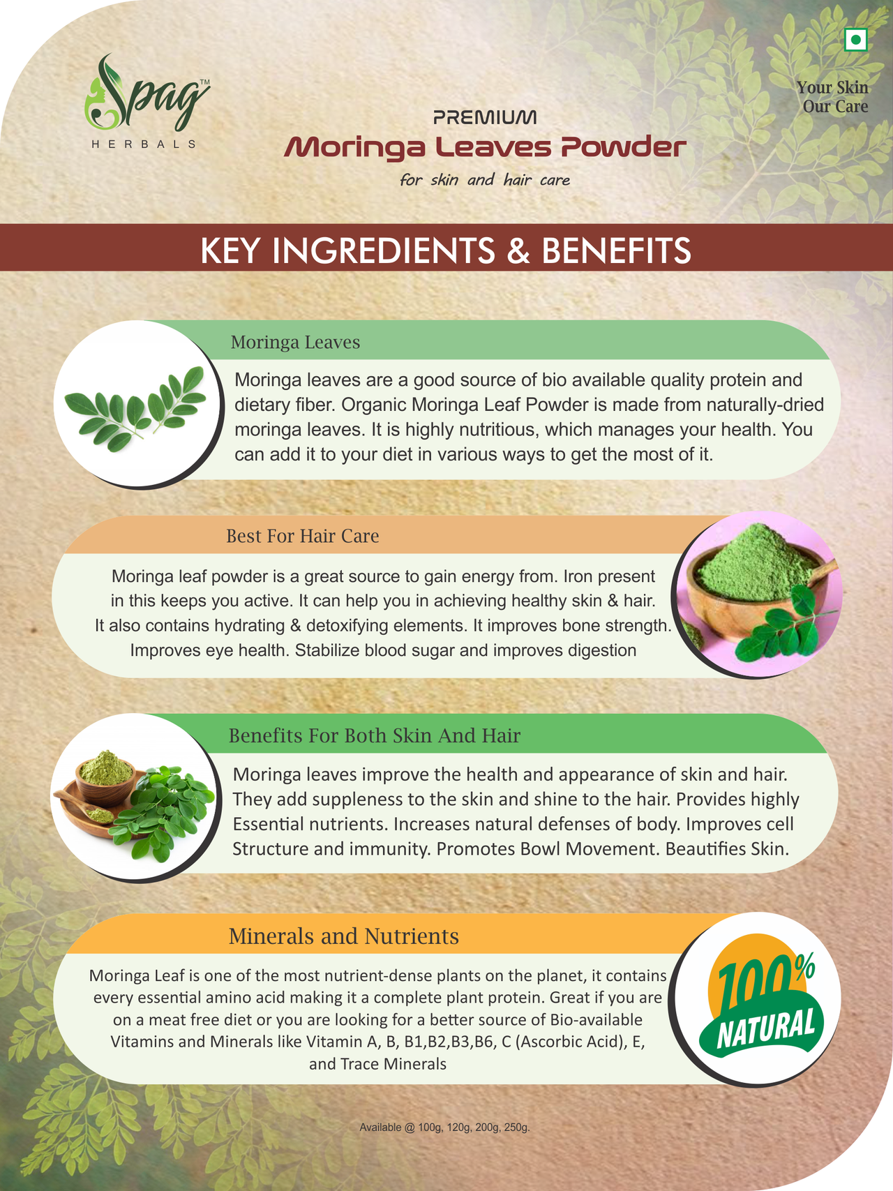 Spag Herbals Premium Moringa Leaf Powder - Distacart