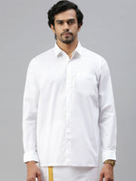 Thumbnail for Ramraj Cotton Mens Full Sleeve White Shirt Plus Size - Soft Touch Cotton - Distacart