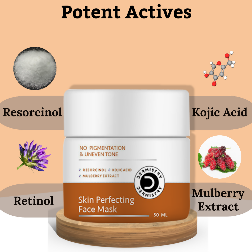 Dermistry Skin Perfecting Face Mask Kojic Acid Resorcinol for Pigmentation Dark Spots Uneven Tone - Distacart