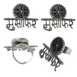 Thumbnail for Silver-Plated Alloy Silver Oxidised Ring And Earring Combo - The Pari - Distacart