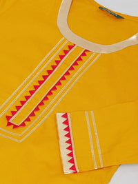Thumbnail for NOZ2TOZ Mustard & Red Solid Kurta With Skirt & Dupatta - Distacart