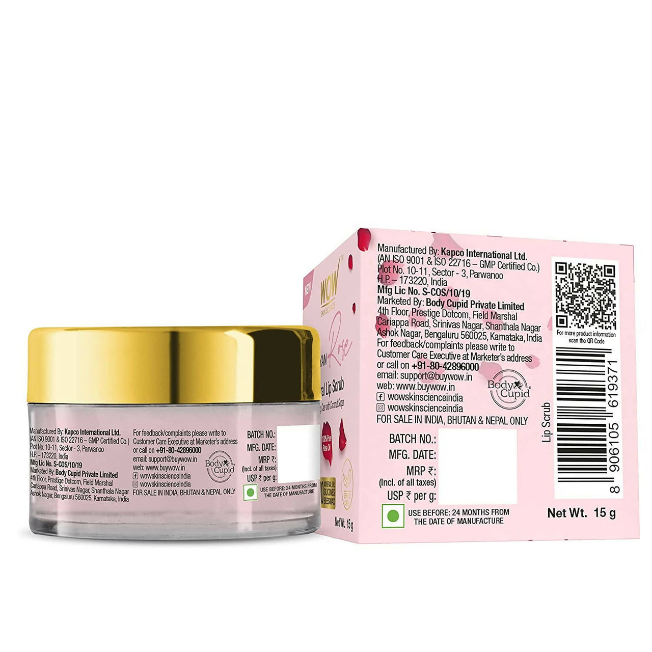 WOW Skin Science Himalayan Rose Lip Scrub - Distacart