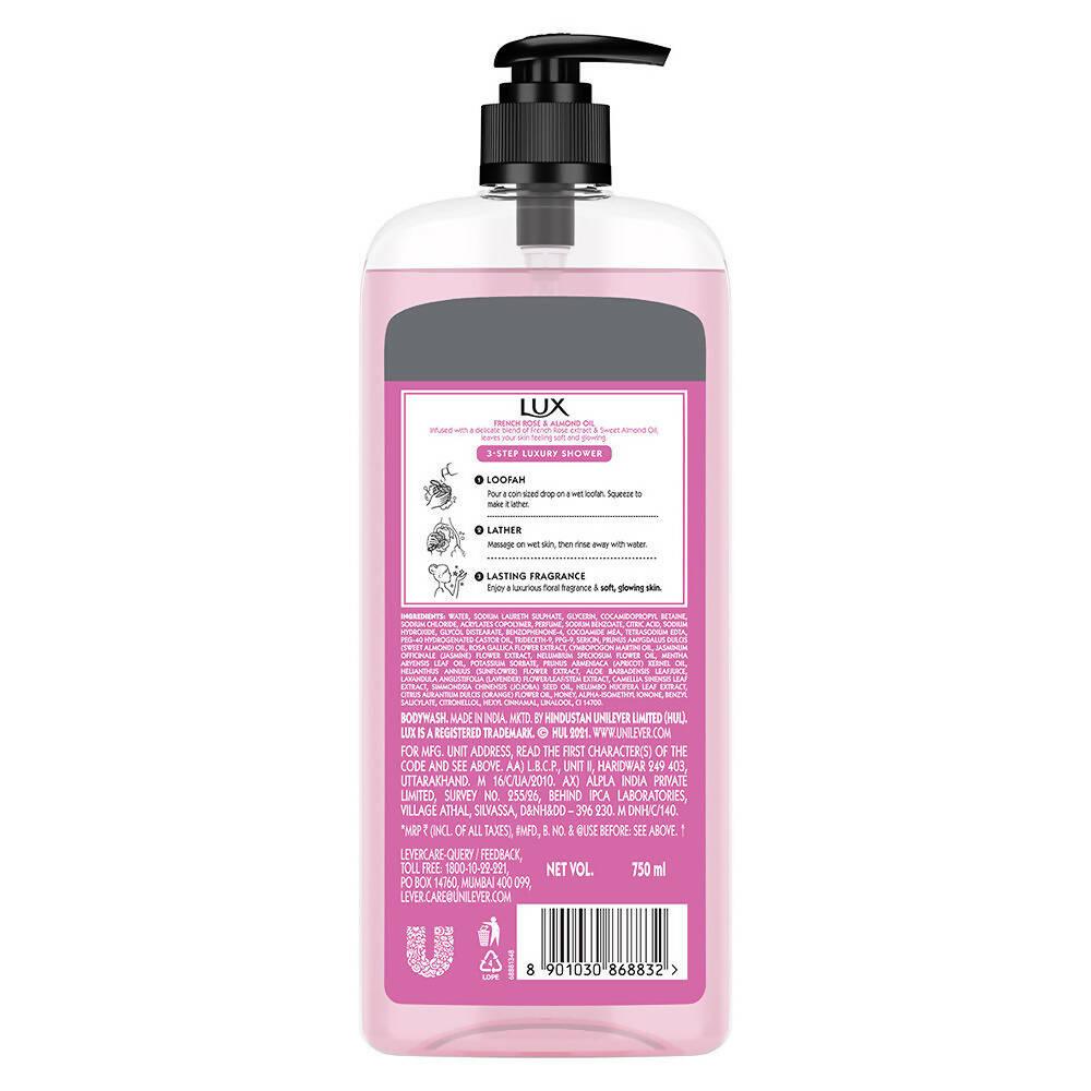 Lux Body Wash with French Rose Fragrance & Almond Oil - Distacart