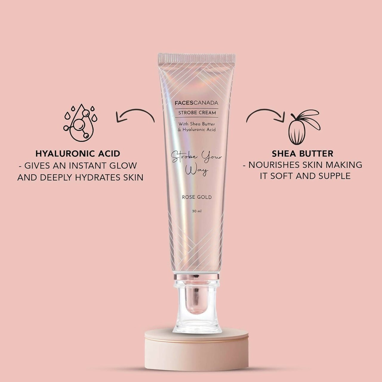 Faces Canada Strobe Cream - Rose Gold - Distacart