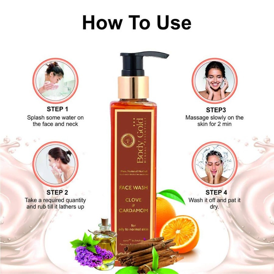 Body Gold Face Wash Clove & Cardamom How To Use